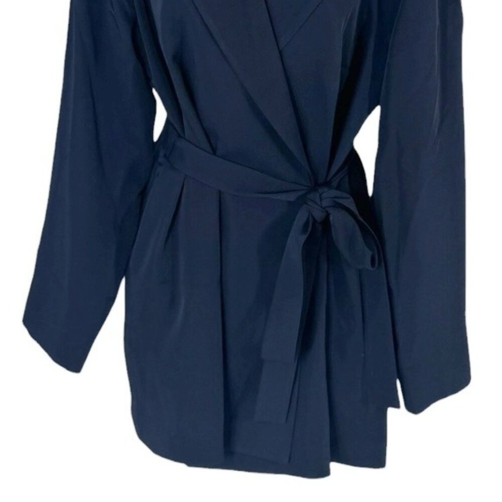 Tuckernuck Navy Octavia Wrap Blazer Belted Tailored Jacket Size L NWT Workwear - Picture 7 of 12